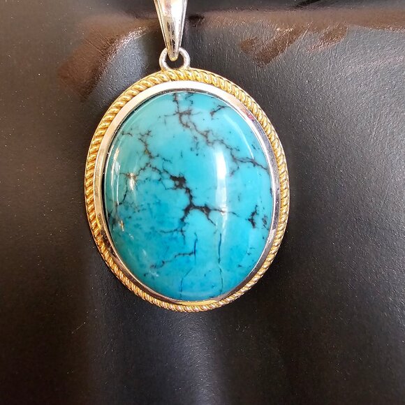 Jay King Turquoise Necklace, Sterling Silver with 18K accent - Picture 4 of 7